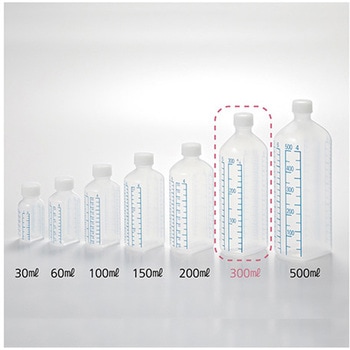 投薬瓶 青目盛 300ml/未滅菌 40本入 アズワン