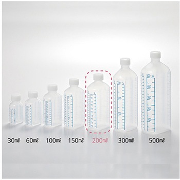 投薬瓶 青目盛 200ml/未滅菌 80本入 アズワン