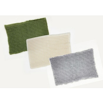 ワッフルバスマット 35×50cm アイボリー&グレー&グリーン 3枚入 マルナカ