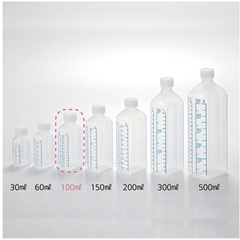 投薬瓶 青目盛 100ml/未滅菌 140本入 アズワン