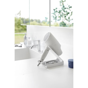 収納付きドライヤー&ヘアーアイロンスタンド タワー ホワイト 山崎実業