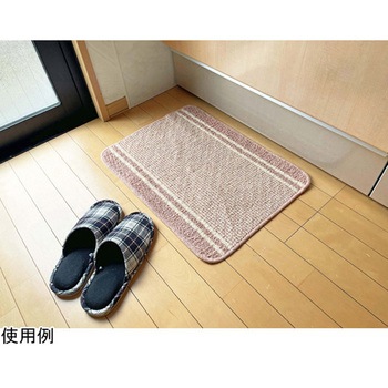 日本製バスマット コットンライン 45×60cm ピンク - マルナカ