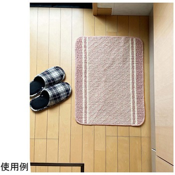 日本製バスマット コットンライン 45×60cm ピンク - マルナカ
