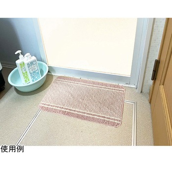 日本製バスマット コットンライン 45×60cm ピンク - マルナカ