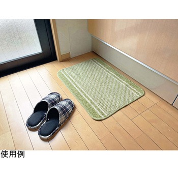 日本製バスマット コットンライン 45×60cm グリーン マルナカ