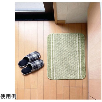 日本製バスマット コットンライン 45×60cm グリーン マルナカ