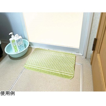 日本製バスマット コットンライン 45×60cm グリーン マルナカ