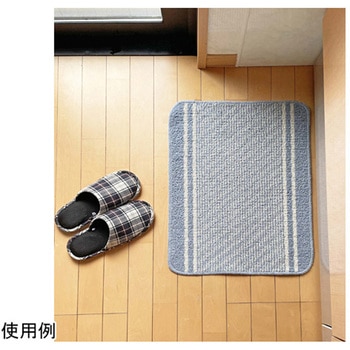 日本製バスマット コットンライン 45×60cm ブルー マルナカ