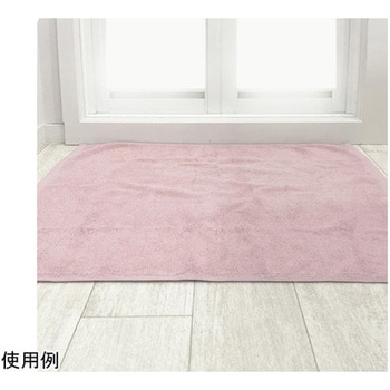 タオル織バスマット 45×60cm ピンク&ブラウン 2枚入 - マルナカ