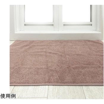 タオル織バスマット 45×60cm ピンク&ブラウン 2枚入 - マルナカ