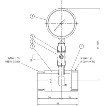 HYG-01 易操作性1号用圧力測定器(中間ゲージ) 1個 報商製作所 【通販