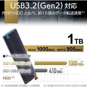 ESD-EH1000GSV SSD 外付け ポータブル 高速データ転送 タイプC USB A-C