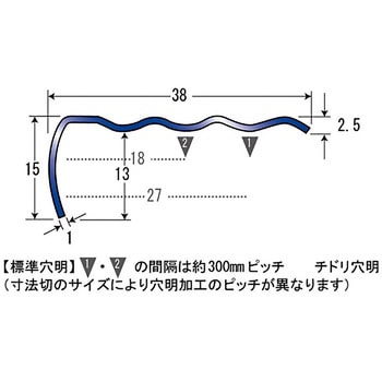 アシステップ 階段滑り止め ステンレス製ノンスリップ タイヤなし 塩ビタイル・長尺シート用 12-38 アシスト