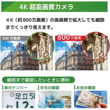 4k(800万画素)PoEタイプNVR防犯カメラセット ドームカメラ5台、HDD8TB付き ブロードウォッチ