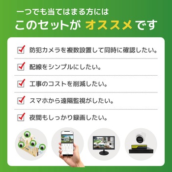 400万画素PoEタイプNVR防犯カメラセット ドームカメラ4台、HDD4TB付き ブロードウォッチ