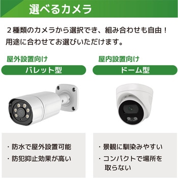 400万画素PoEタイプNVR防犯カメラセット バレットカメラ5台 ドームカメラ2台、HDD2TB付き ブロードウォッチ