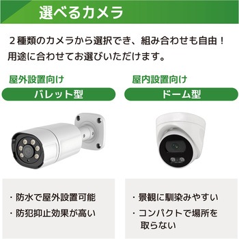400万画素PoEタイプNVR防犯カメラセット バレットカメラ5台 ドームカメラ2台、15.6インチモニター、HDD4TB付き ブロードウォッチ