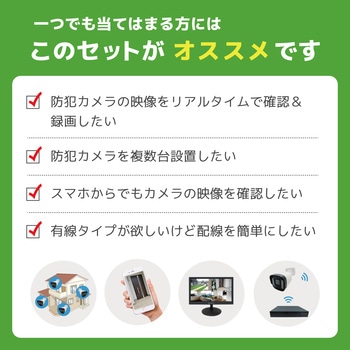 200万画素PoEタイプNVR防犯カメラセット カメラ8台、HDD1TB付き ブロードウォッチ