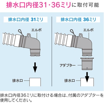 これカモ 洗濯機排水口接続トラップ用 エルボ バンド付き (ほとんどのメーカーに対応 内径31・36ミリ兼用 取付簡単) GAONA(ガオナ)
