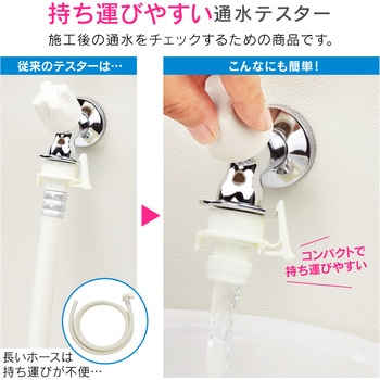 ホリダー・シモン 洗濯機水栓用通水テスター ストッパー解除 (コンパクト ワンタッチ取付 水ハネ軽減) GAONA(ガオナ)