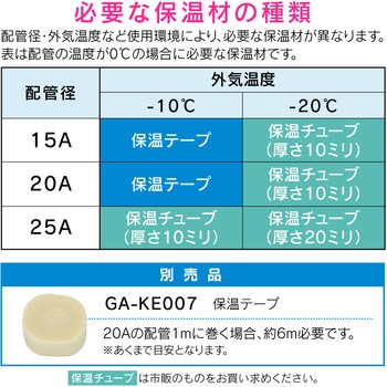 これカモ 凍結防止ヒーター  サーモスタットつき (水道管の凍結防止 金属管・樹脂管兼用) GAONA(ガオナ)