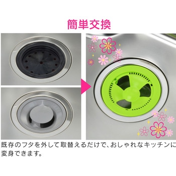 赤札見つけ シンク用 排水口のフタ (ゴミを隠す プラスチック製) GAONA(ガオナ)
