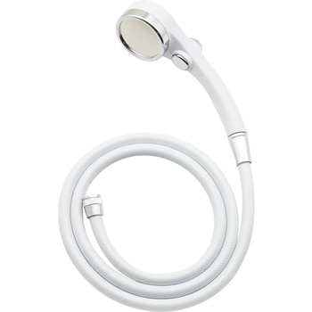 ガオナ シャワーヘッドとホースのセット 節水 大型 ストップ (シャワー穴0.3mm 肌触り・浴び心地やわらか ホワイト) GAONA(ガオナ)