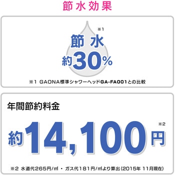 ガオナ シャワーヘッド 節水 ホワイト GAONA(ガオナ)