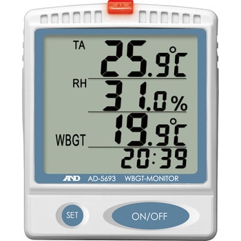 熱中症指数計 / 熱中症指数モニター 壁掛・卓上形 熱中症指数計 A&D 風邪・熱中症計 【通販モノタロウ】