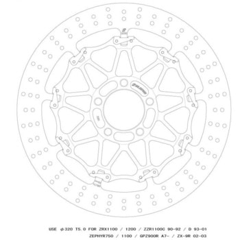 クロスロックディスクローター フロント Φ320 T=5.0 左 GALESPEED