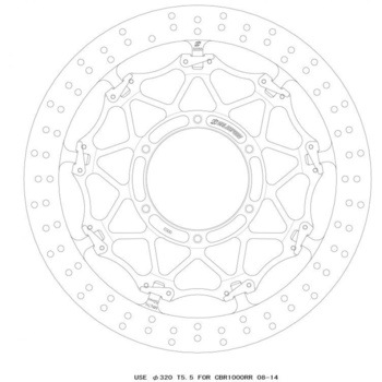 クロスロックディスクローター フロント Φ320 T=5.5 右 GALESPEED(ゲイルスピード)