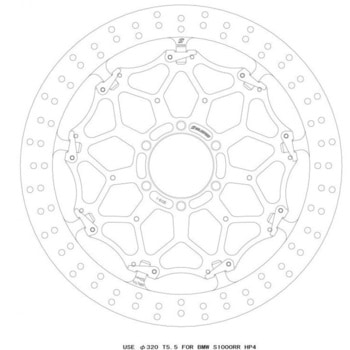 クロスロックディスクローター フロント Φ320 T=5.5 右 GALESPEED(ゲイルスピード)