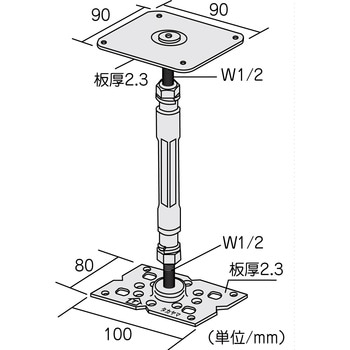 フラットTDF鋼製束 タカヤマ金属工業 床束・鋼製束 【通販モノタロウ】