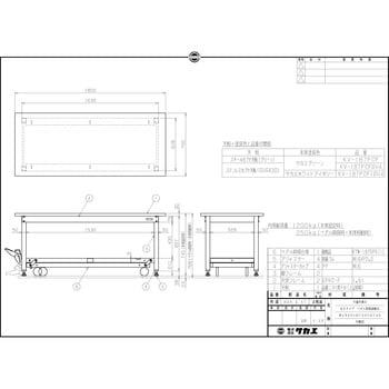 中量作業台(KVタイプ/耐荷重1200kg/ステンレスカブセ天板/H745/ペダル