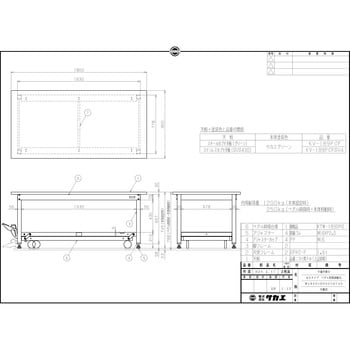 中量作業台(KVタイプ/耐荷重1200kg/ステンレスカブセ天板/H745/ペダル