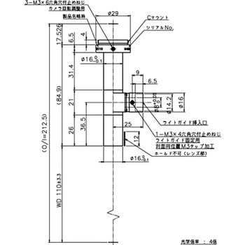 テレセントリックレンズ WD110～124mm 東京パーツセンター