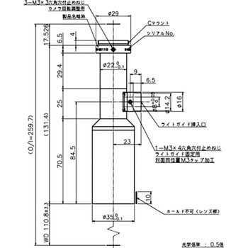 メガピクセル対応テレセントリックレンズ WD110mm 東京パーツセンター