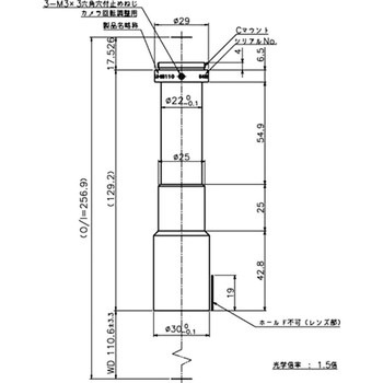 メガピクセル対応テレセントリックレンズ WD110mm 東京パーツセンター