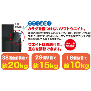 Gawri ハイパーウエイトベスト 20kg - 秦運動具工業 (HATAS)