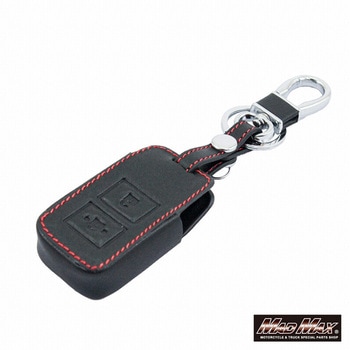 エルフ ダイナ デュトロ用 トラック スマートキーケース レザー カラビナ付き ブラック/レッド - MAD MAX(マッドマックス)