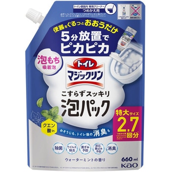 トイレマジックリン こすらずスッキリ泡パック ウォーターミントの香り  つめかえ用 660ml - 花王