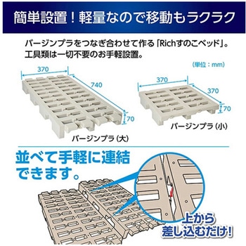 Richすのこベッド プラスチック ベッドフレーム、ジョイント、連結 ワイドラージ サンユー印刷