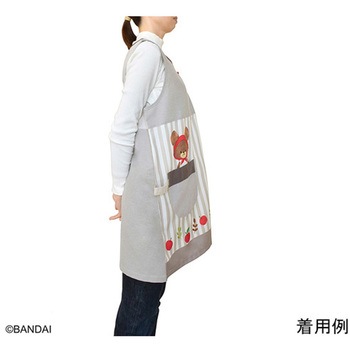 くまのがっこうエプロン ストライプ グレー - セントレディス