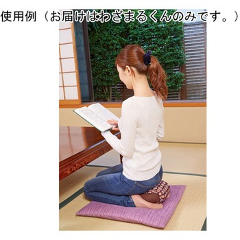 わざまるくん 正座用クッション 西陣織カバー むらさき 龍野コルク工業