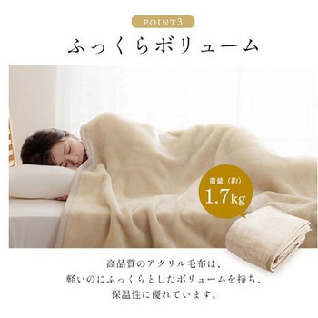 アカラ 寝具 毛布 ベージュ 140×200cm シングル イケヒコ・コーポレーション