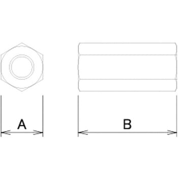 カラー長ナット W3/8×30 (150個入) ダイドーハント(旧:大同製鋲所)