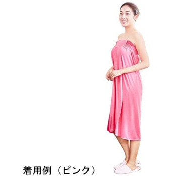 ウォーターシルク ボタン式ガウン ピンク CML