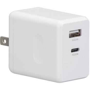 AC充電器 PD対応 TypeA+TypeC オーム電機