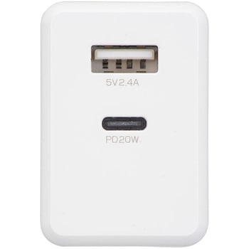 AC充電器 PD対応 TypeA+TypeC オーム電機