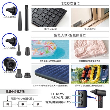 電動エアダスター 充電式 オーム電機